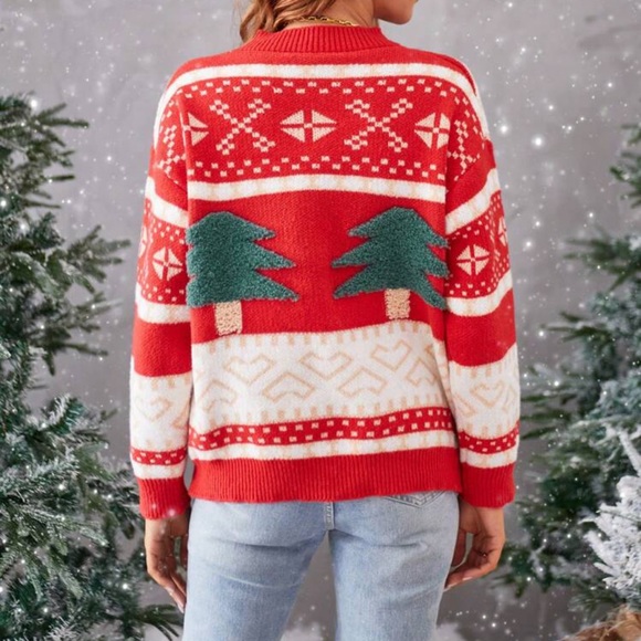 Essnce Ugly Sweater Christmas Pattern Drop Shoulder - Picture 5 of 9